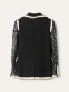 Black & Ivory Tweed Jacket With Sequin Embellishment