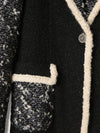 Black & Ivory Tweed Jacket With Sequin Embellishment