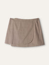 Beige Wrapped Mini Skirt