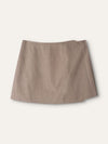 Beige Wrapped Mini Skirt