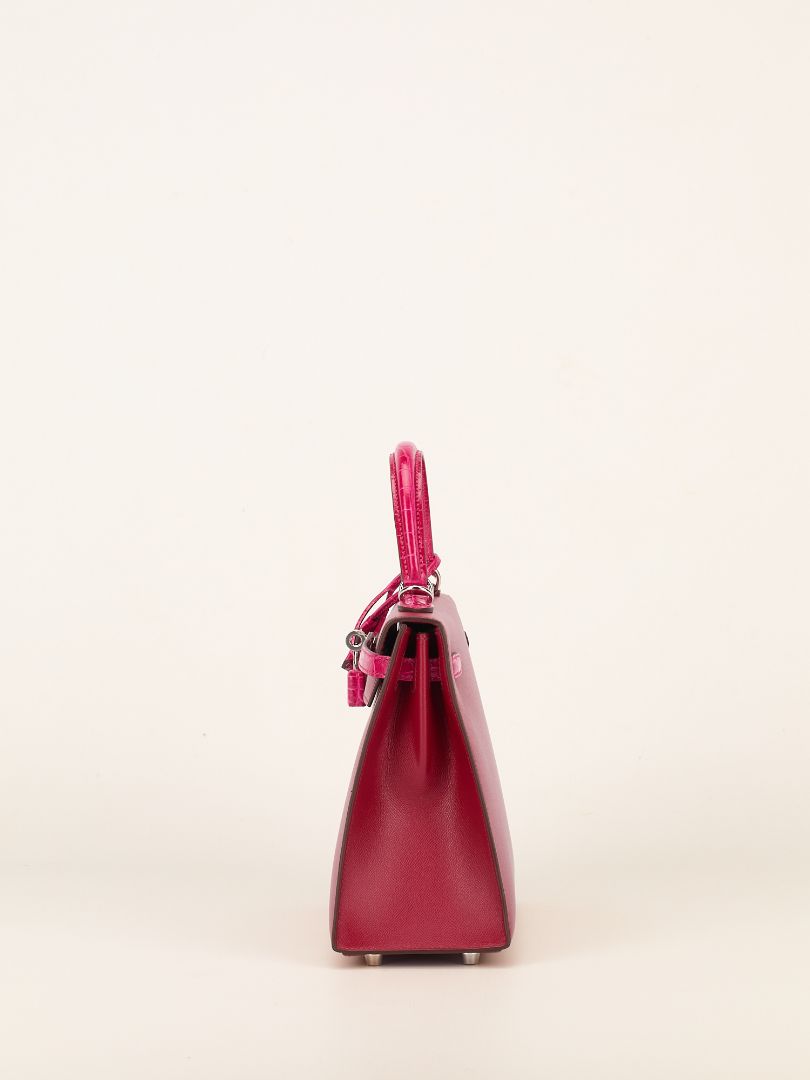 Kelly Sellier 25 Touch Rubis & Framboise Madame and Croco With PHW 2022 U Stamp