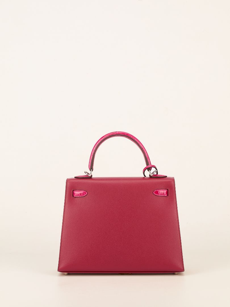 Kelly Sellier 25 Touch Rubis & Framboise Madame and Croco With PHW 2022 U Stamp