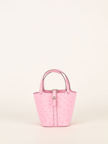Micro Picotin Lock 14 Rose Bubblegum Ostrich With PHW 2025 K Stamp