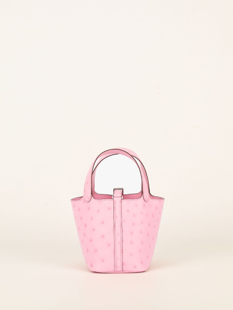 Mirco Picotin Lock 14 Rose Bubblegum Ostrich With PHW 2025 K Stamp