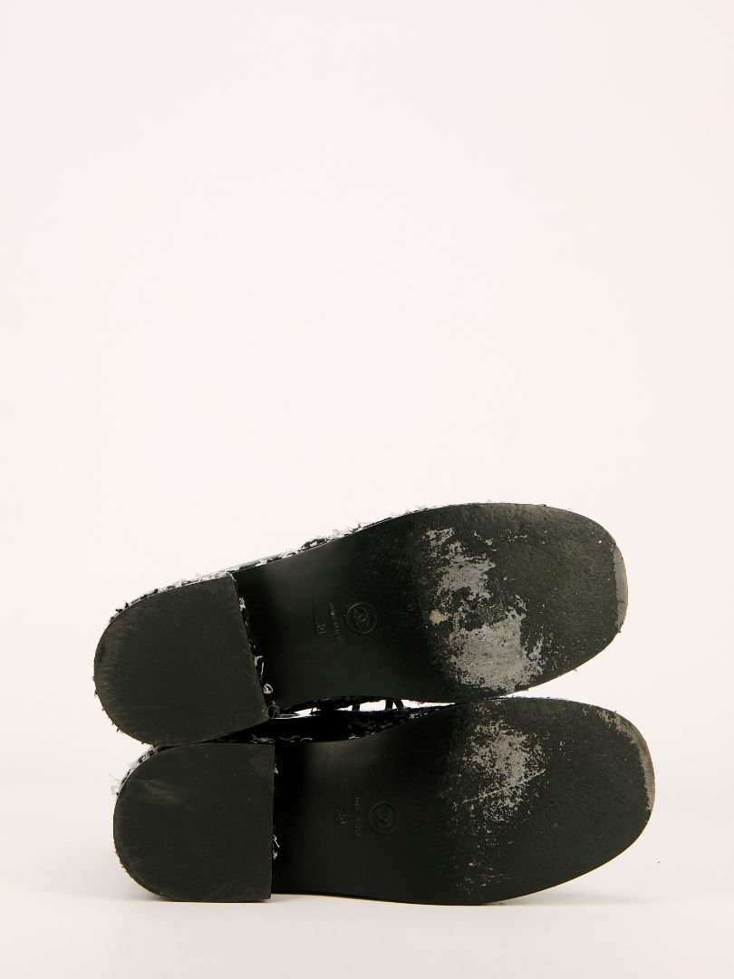 Black & White Tweed Ankle Boots