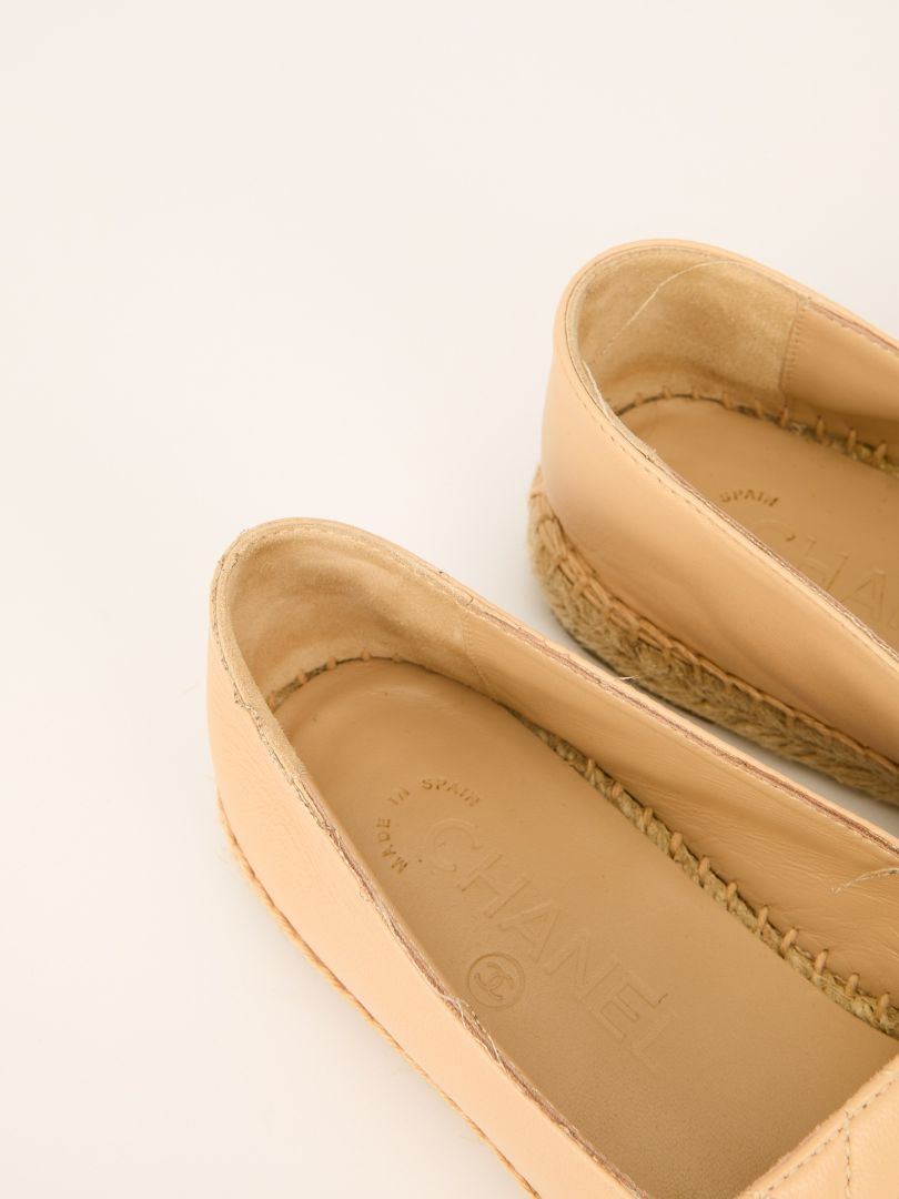Beige Quilted Espadrilles