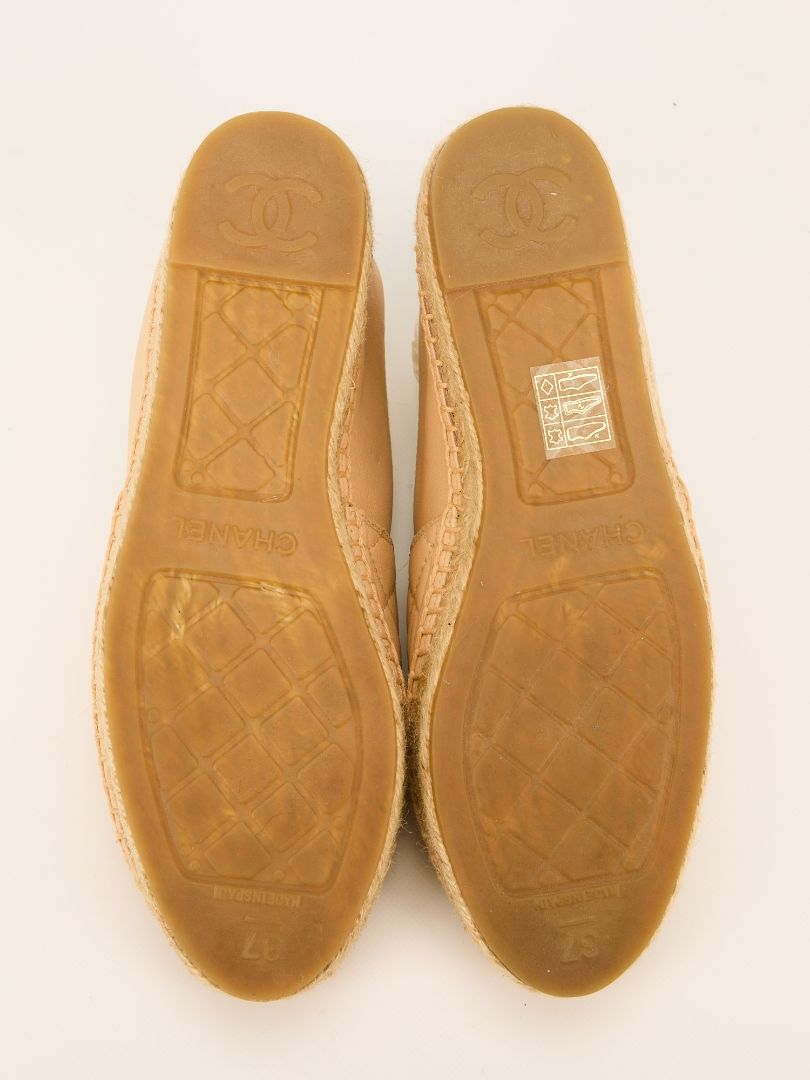 Beige Quilted Espadrilles