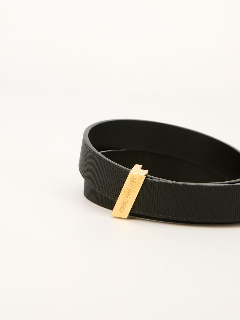 Black LV Initials Embossed 20mm Belt With GHW