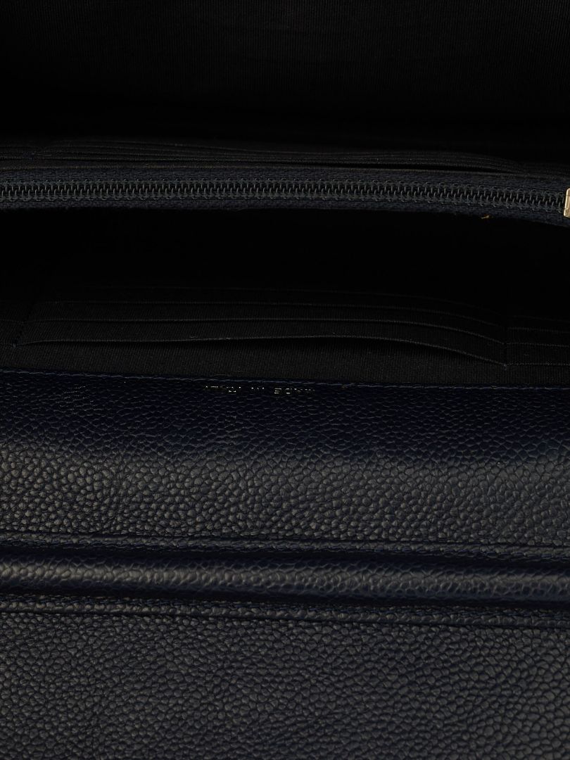Navy Square Chevron Caviar Wallet On Chain With SHW