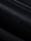 Navy Square Chevron Caviar Wallet On Chain With SHW