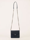 Navy Square Chevron Caviar Wallet On Chain With SHW