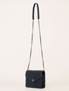 Navy Square Chevron Caviar Wallet On Chain With SHW