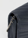 Navy Square Chevron Caviar Wallet On Chain With SHW