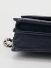 Navy Square Chevron Caviar Wallet On Chain With SHW