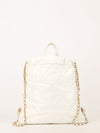 White Large 22 Quilted Backpack With GHW