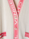 Cream & Pink Biarritz-Deuville Long Cashmere Cardigan