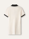 Cream & Black Knitted Polo Dress