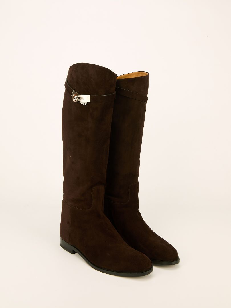 Marron Ébène Jumping Supple Suede Boots