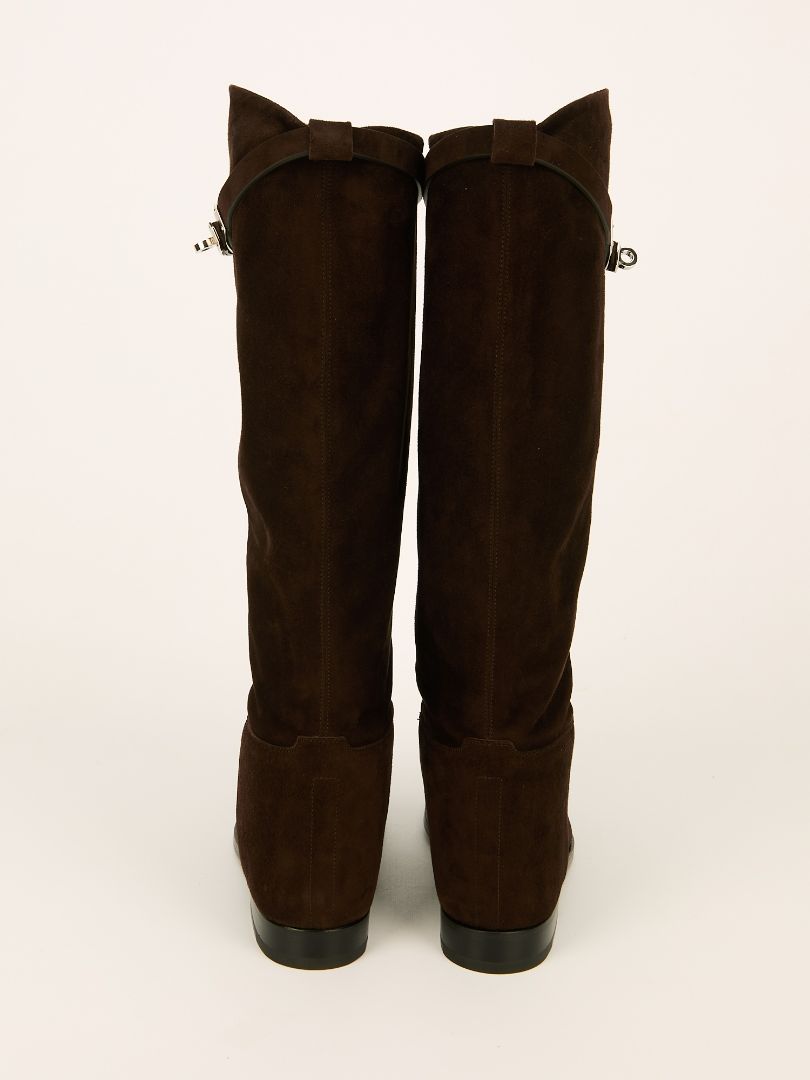 Marron Ébène Jumping Supple Suede Boots