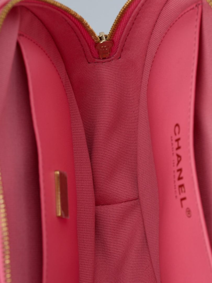 Large Pink Quilted Love Heart Bag With GHW