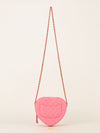 Large Pink Quilted Love Heart Bag With GHW
