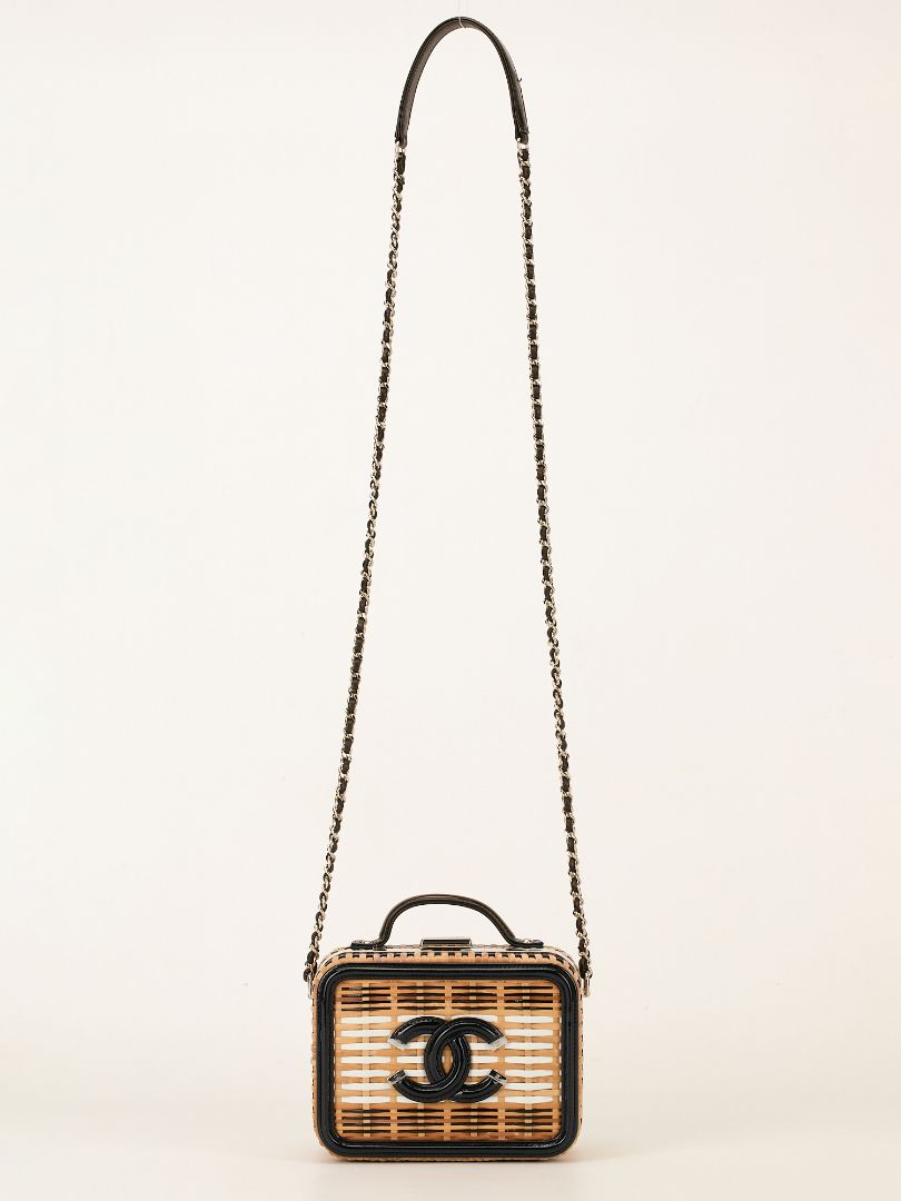 Rattan Wicker Filigree Vanity Case With SHW