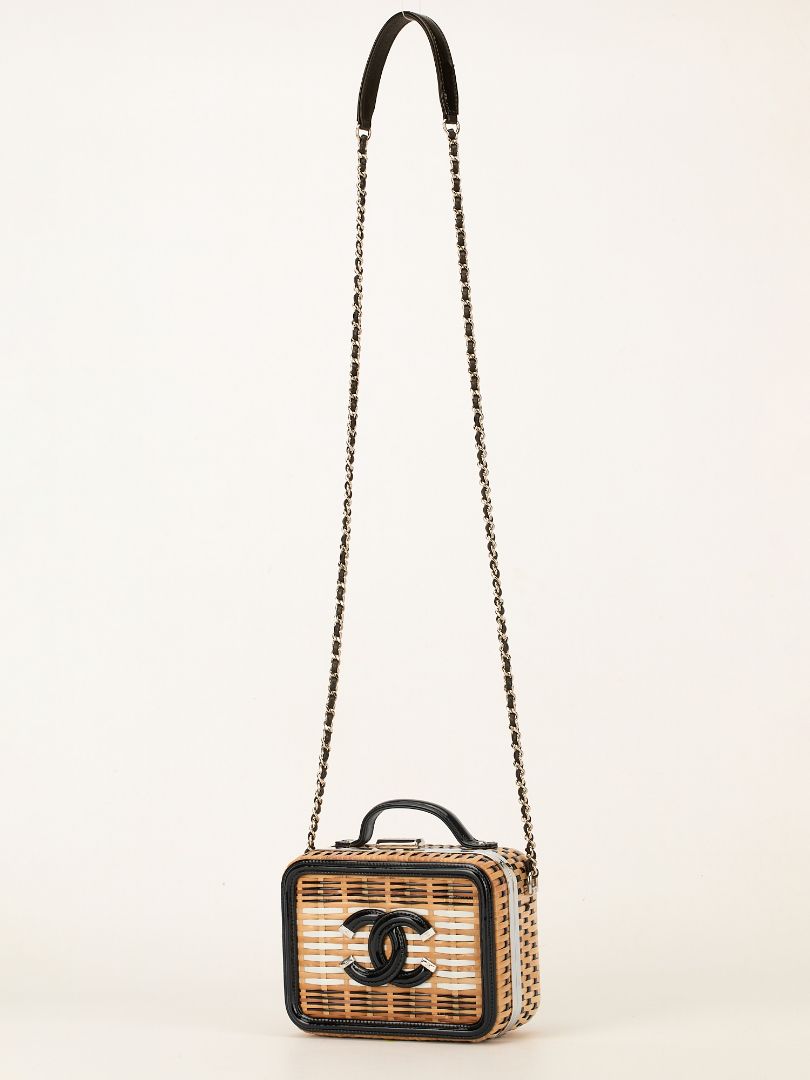 Rattan Wicker Filigree Vanity Case With SHW
