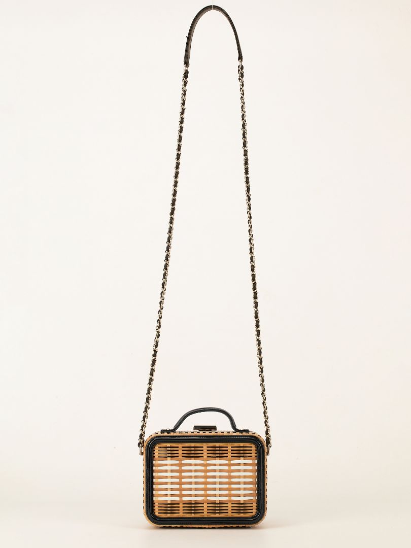Rattan Wicker Filigree Vanity Case With SHW