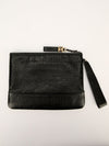 Black Crocodile Embossed Wristlet Clutch