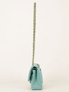 Tiffany Blue Medium Quilted Caviar Classic Double Flap Bag With Champagne HW