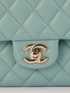 Tiffany Blue Medium Quilted Caviar Classic Double Flap Bag With Champagne HW