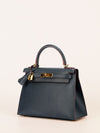 Kelly Contour Sellier 28 Blue Indigo & Rouge H Veau Epsom With GHW 2015 T Stamp