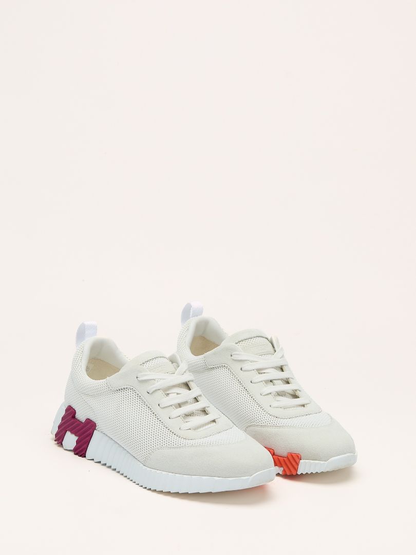 Blanc & Multi Coloured Mesh Bouncing Sneaker