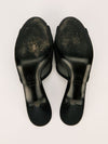 Black Mesh Peep Toe Mules