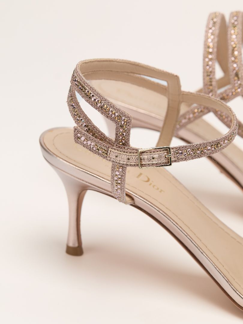 Metallic Pink Dway Heeled Sandals