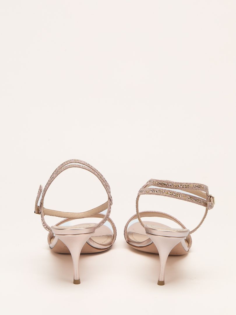 Metallic Pink Dway Heeled Sandals