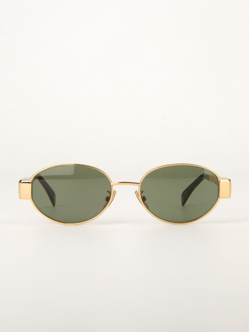 Gold Triomphe Metal Oval Sunglasses