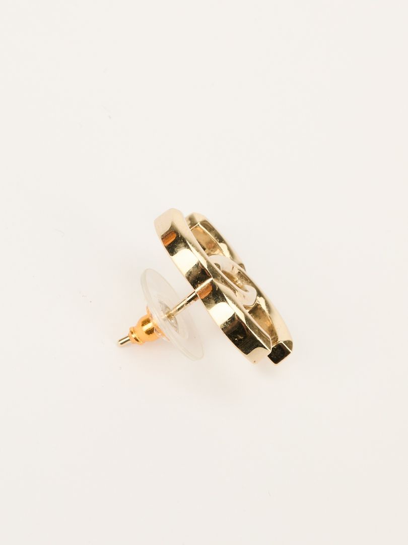 Gold CC Logo Stud Earrings