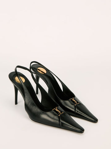 Black Babylone Breteuil Slingback Pumps