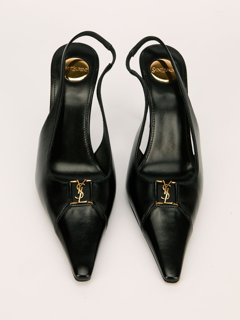 Black Babylone Breteuil Slingback Pumps