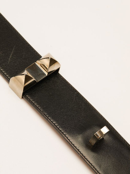 Black Collier de Chien Belt With SHW