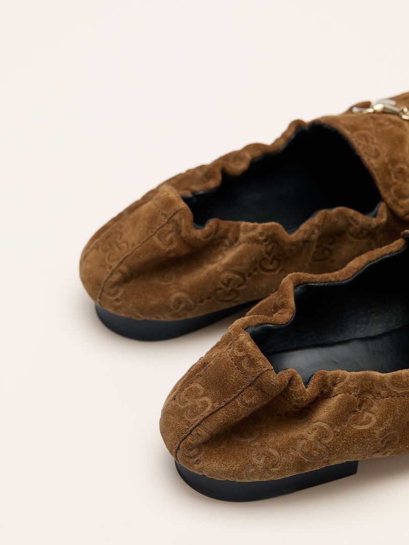 Brown GG Suede Jordaan Loafers