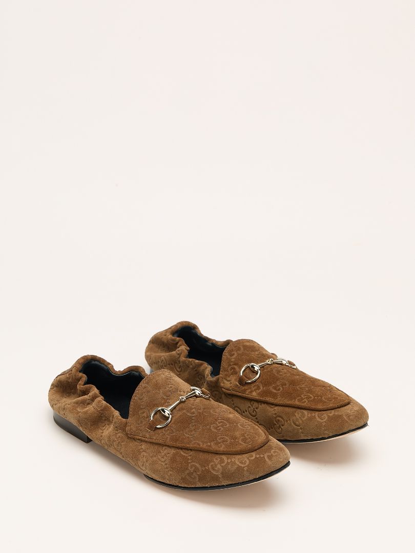 Brown GG Suede Jordaan Loafers