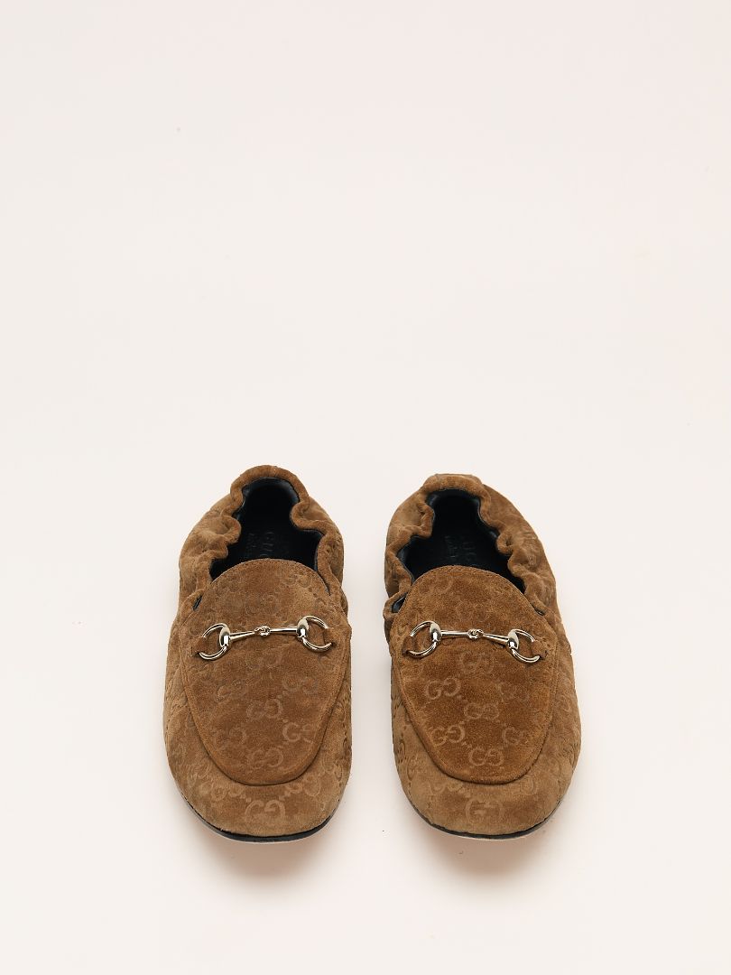 Brown GG Suede Jordaan Loafers