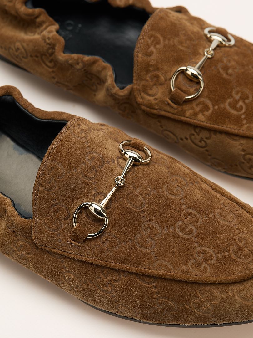 Brown GG Suede Jordaan Loafers