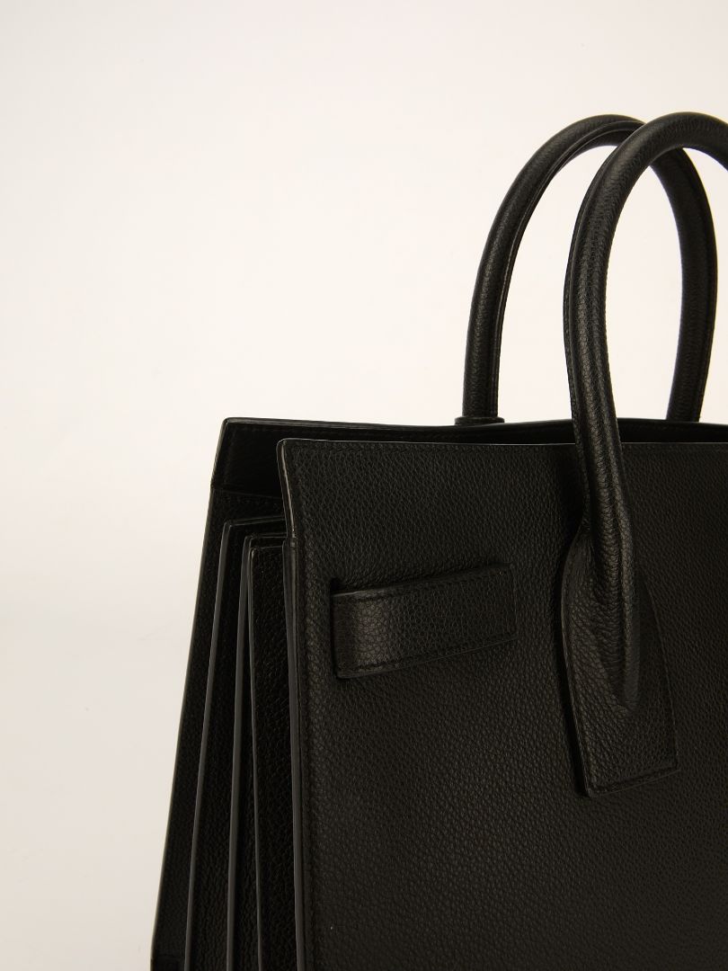 Black Grained Sac De Jour Tote With SHW