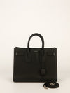 Black Grained Sac De Jour Tote With SHW