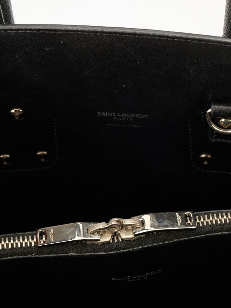 Black Grained Sac De Jour Tote With SHW
