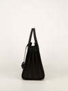 Black Grained Sac De Jour Tote With SHW