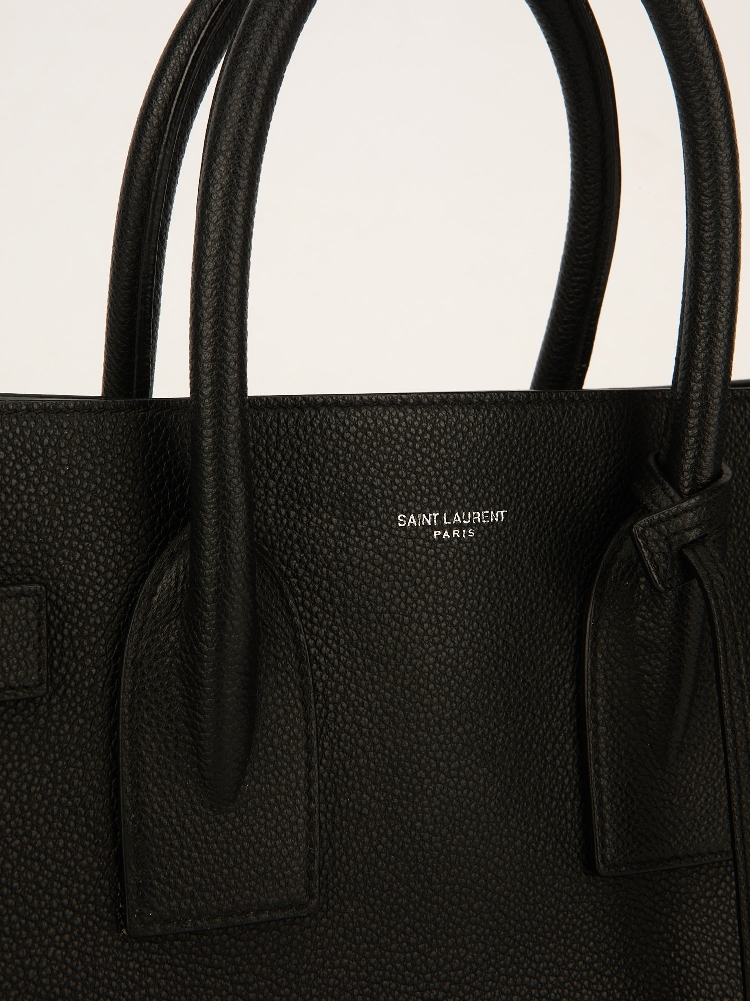 Black Grained Sac De Jour Tote With SHW